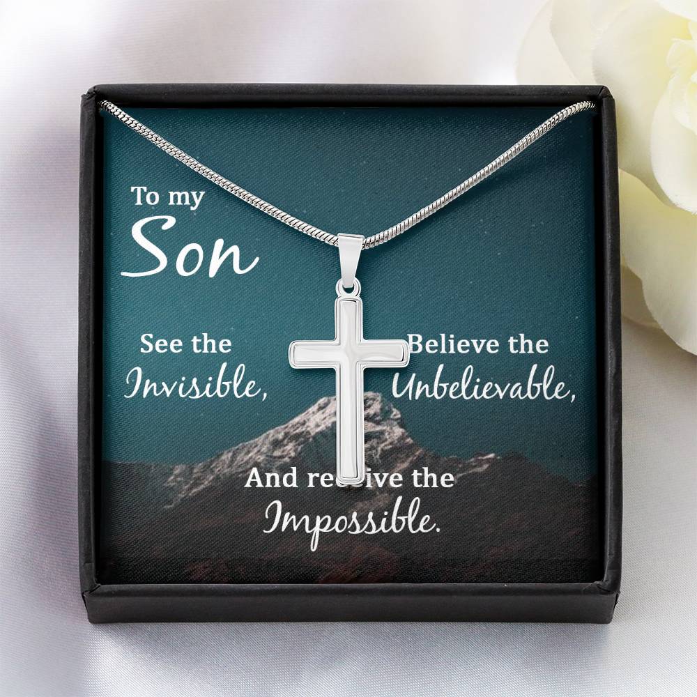 Stainless Cross Necklace for Son