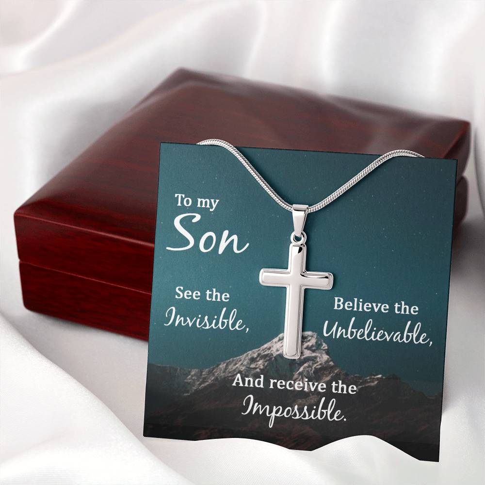 Stainless Cross Necklace for Son